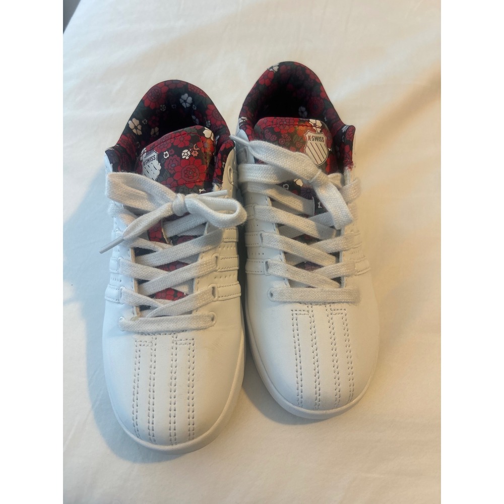 K-Swiss Kayswiss Low White Floral Print Sneakers Kids Size 3 KSS10014P Low